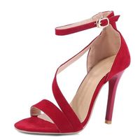 SANDALE - NU-PIEDS Tomwell Femme Haute Large Talon Boucle Lanière Poi SANDALE - NU-PIEDS Tomwell Femme Haute Large Talon Boucle Lanière Poi