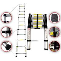 ECHELLE - ESCABEAU Echelle Telescopique, Échelle Pliable, 3,8 mètre(s ECHELLE - ESCABEAU Echelle Telescopique, Échelle Pliable, 3,8 mètre(s