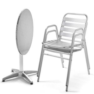 Salon Table de jardin ronde 2 personnes en alu type bistrot terrasse ... Salon Table de jardin ronde 2 personnes en alu type bistrot terrasse ...