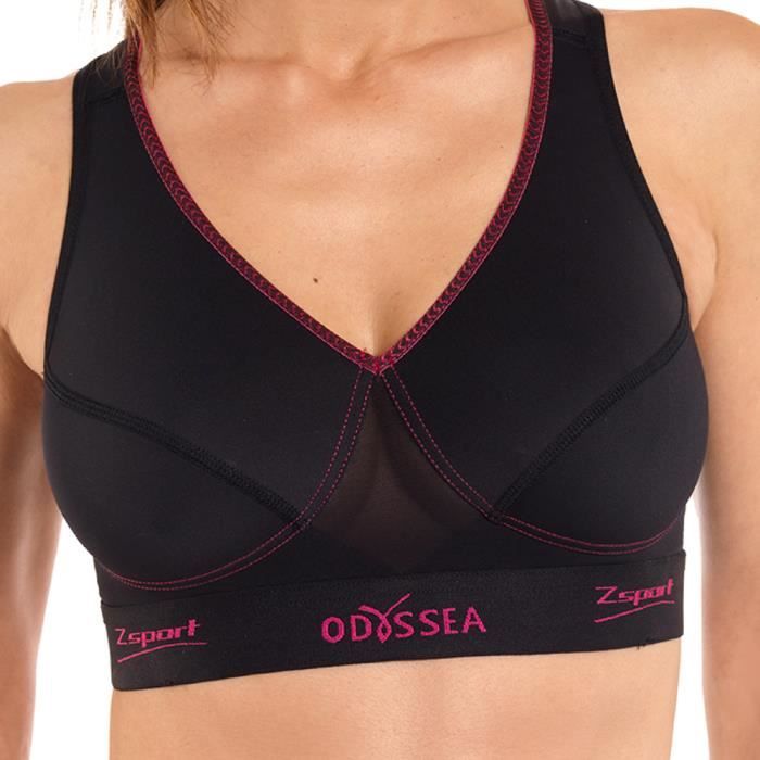 ZSPORT Brassière de sport Odyssea - Noir / Rose