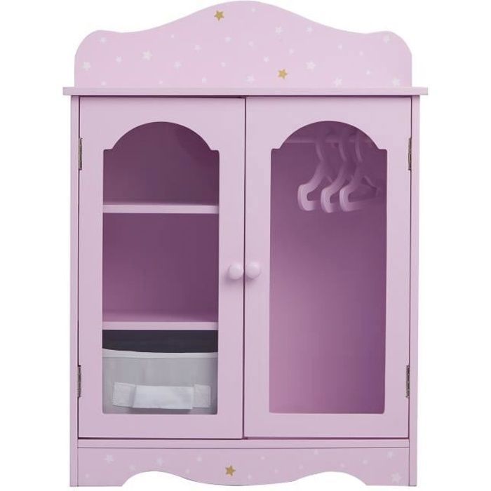Armoire dressing avec placards de rangement pour poupée ou poupon jouet Olivias Little World TD