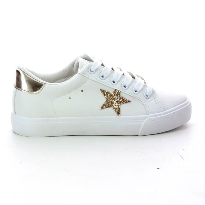 basket blanche etoile femme