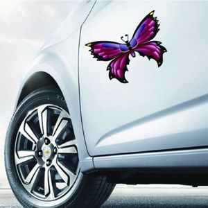 Akacha Set 4 Adesivi Farfalla In Vinile HD - Per Auto, Moto, Laptop, Frigorifero, Colori Marrone E Viola, Resistenti 5-10 Anni