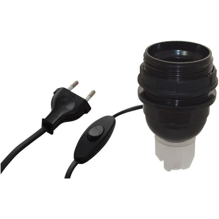 TIBELEC Kit adaptateur bouteille équipé E27 noir (Lot de 2)