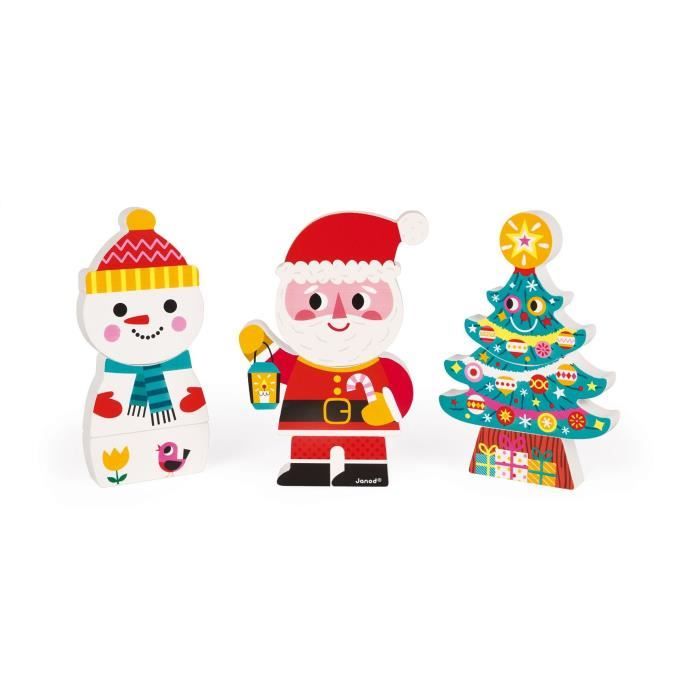 JANOD Puzzle magnétique Funny ''Le Père Noël et ses amis''