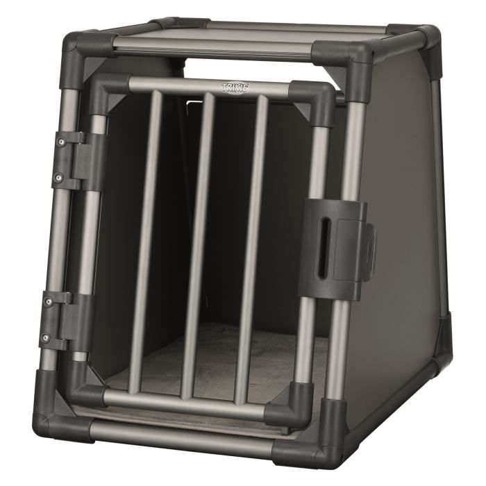 TRIXIE Box de transport - Aluminium - S : 48 x 56 x 61 cm - Gris graphite - Pour chien