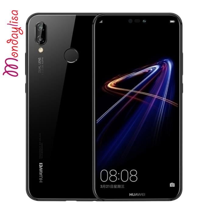 Huawei P20 lite 4Go+128Go 5.8" smartphone Android 8.0 24MP Lecteur de visage Noir Mondaylisa