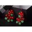Fantaisie Fait Main D'oreilles Rouge Design Vert Bijou Boucles trhdxQsC