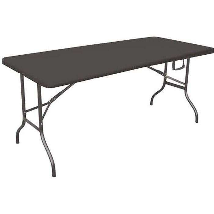 Table Pliante Camping Buffet Fiesta Noir. Longueur 180 cm - Largeur 76 cm - Hauteur 74 cm