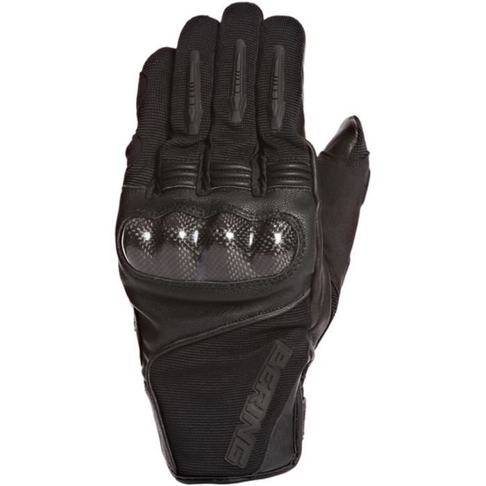 BERING Zorba Gants Moto Noir.Homologué EPI (loi du 20/11/2016)