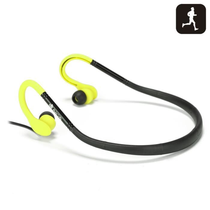 NGS Oreillettes pour Sportifs Cougar Jaune Fluo Ipx4 avec Micro pour Smartphone