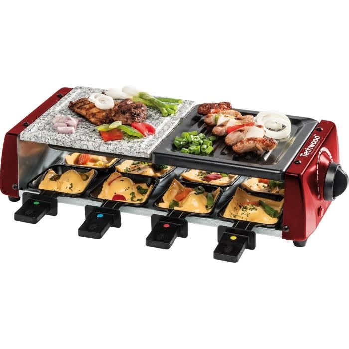 TECHWOOD TRGP-685 Appareil à raclette - 8 personnes - Rouge