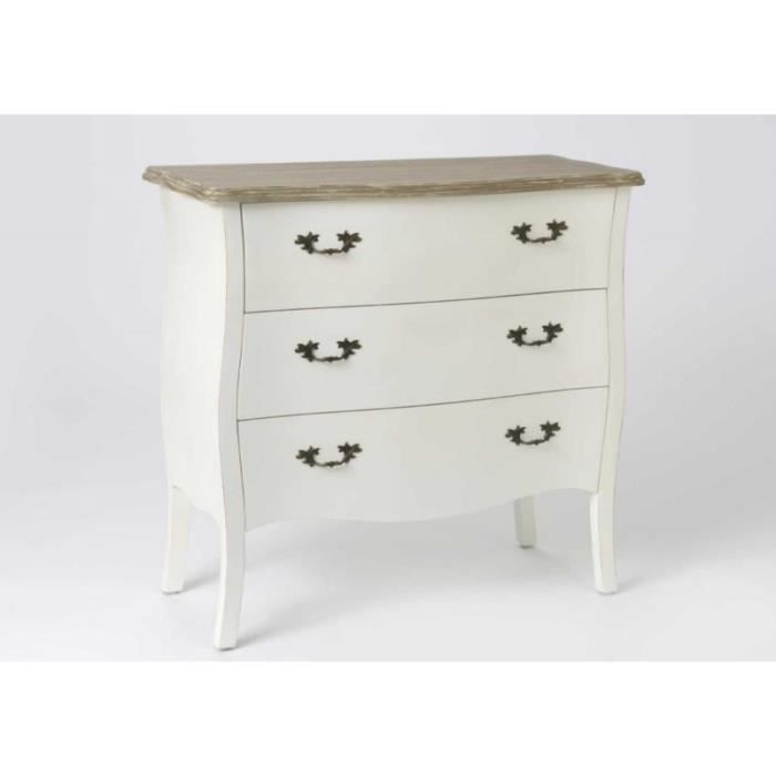 Commode 3 Tiroirs Romantique Blanche/Bois Teen - Achat / Vente ... Commode 3 Tiroirs Romantique Blanche/Bois Teen - Achat / Vente ...