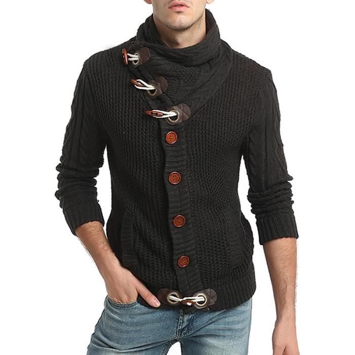 Pull Homme Gilet Homme Tricot col Large Vêtement Masculin ...