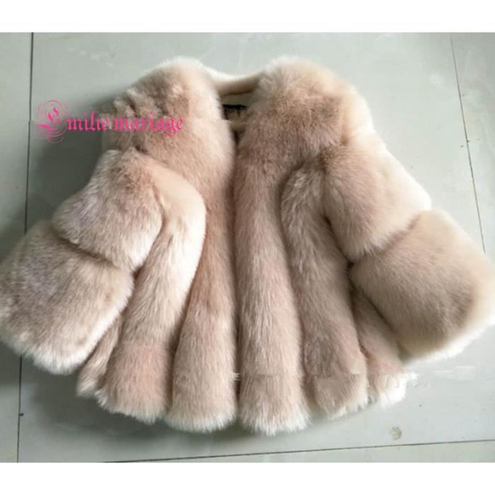 En Beige Vogue Fausse Veste Emilie 4 Chaud Fourrure Manches 3 Rq6Cx6Pw