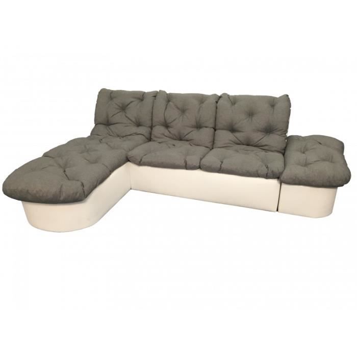 Canapé Angle Modulux Gris Clair Et Blanc Achat Vente