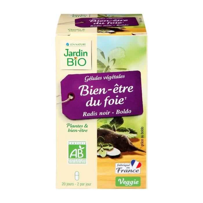 JARDIN BIO 40 gélules végétales bien-être du foie - Bio - 17 g