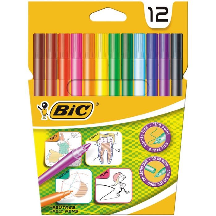 Bic For School Etui Carton De 12 Feutres De Coloriage
