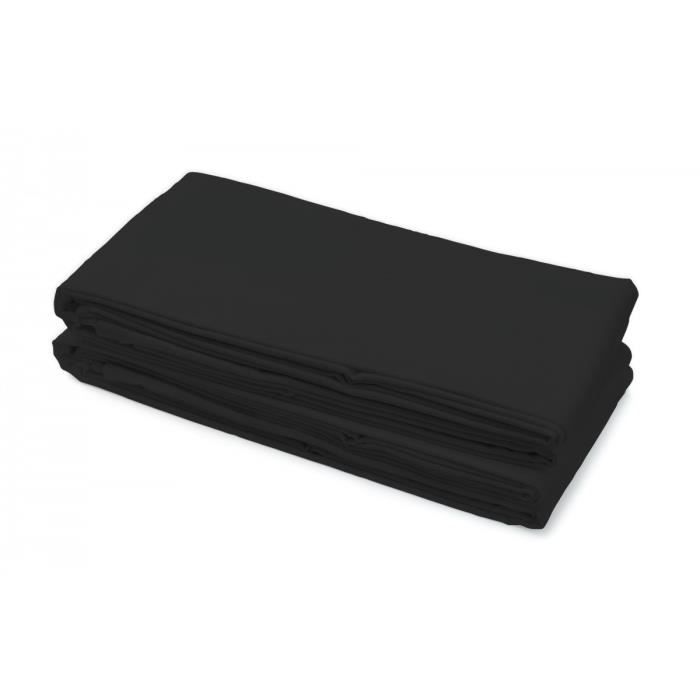 Drap plat 100% Coton 240x300 cm noir