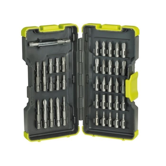 RYOBI Coffret antichocs 40 accessoires panachés