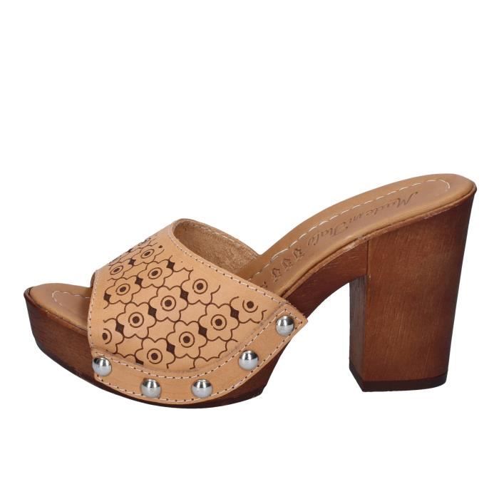 Cuir Marron Made Italy Femme In By521 Chaussures Sandale QBshCotrdx