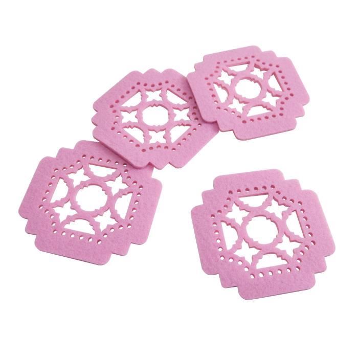 SP Lot de 4 sous-verres Dream - 10 cm - Rose feutre
