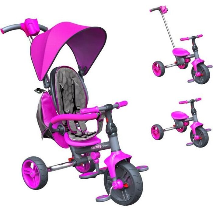 STROLLY Tricycle Evolutif Strolly Compact Rose