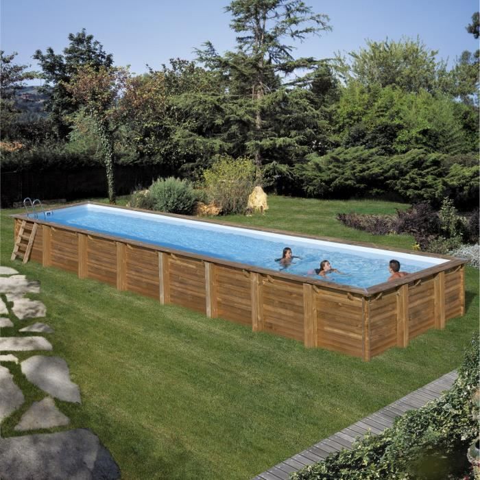 SUNBAY Piscine en bois pin sylvestre Cardamon - 12 x 4 x 1,46 m