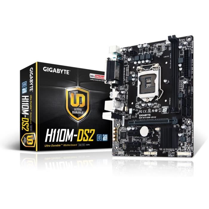 Gigabyte Carte mere GA H110M DS2 Socket LGA 1151 DDR4 2133 MHz 32 Go GA H110M DS2