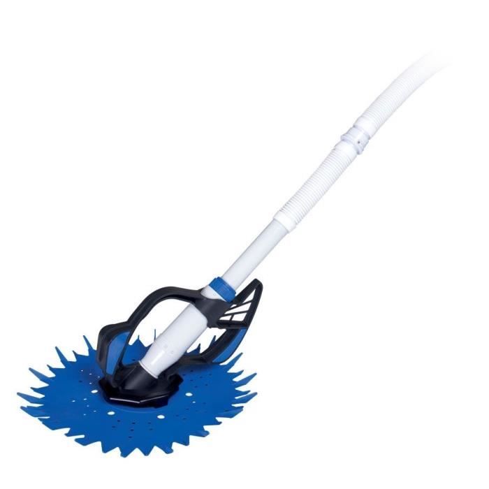 BESTWAY Robot Aspirateur Aquadi Pool Vaccum pour piscines hors sol - Tuyaux inclus - 79x14x39 cm - Blanc et bleu