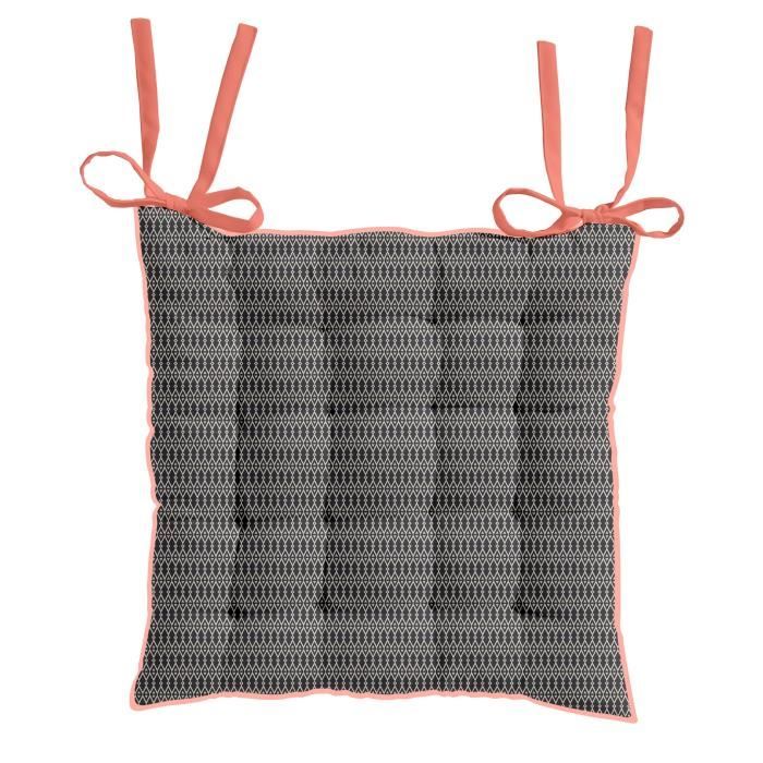 TODAY Assise matelasée Hippie Chic - Motif : losanges - Orange corail