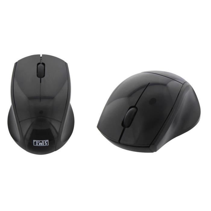 T'nB Souris optique sans fil ultra mini récepteur USB 2,4 GHz - Noire