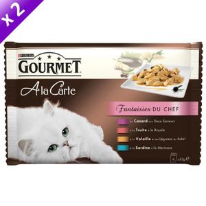 GOURMET Lot de 2 Sachets ? la carte Fantaisies du chef 4 x 85g pour chat