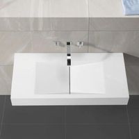 LAVABO - VASQUE Lavabo Suspendu Rectangulaire Blanc Mat, 100x48 cm LAVABO - VASQUE Lavabo Suspendu Rectangulaire Blanc Mat, 100x48 cm
