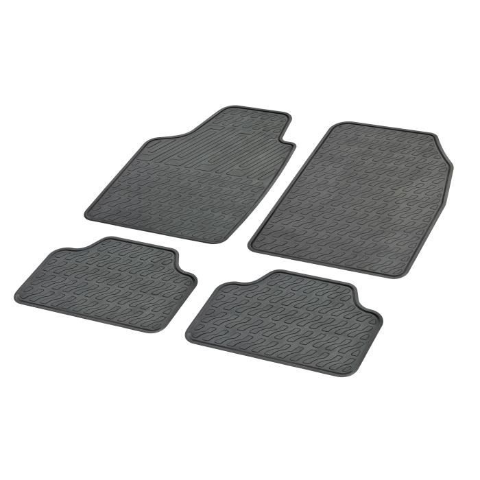 Jeu de 4 Tapis PVC Semi-universel Taille 2 Noir