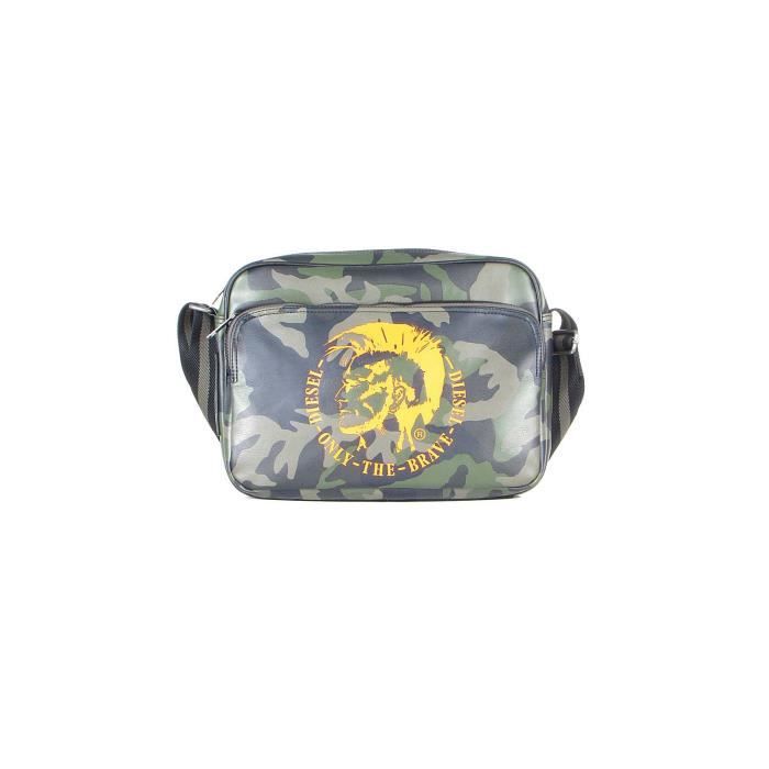 DIESEL Sac d'épaule petit camouflage X00875 P0330 VERT Homme