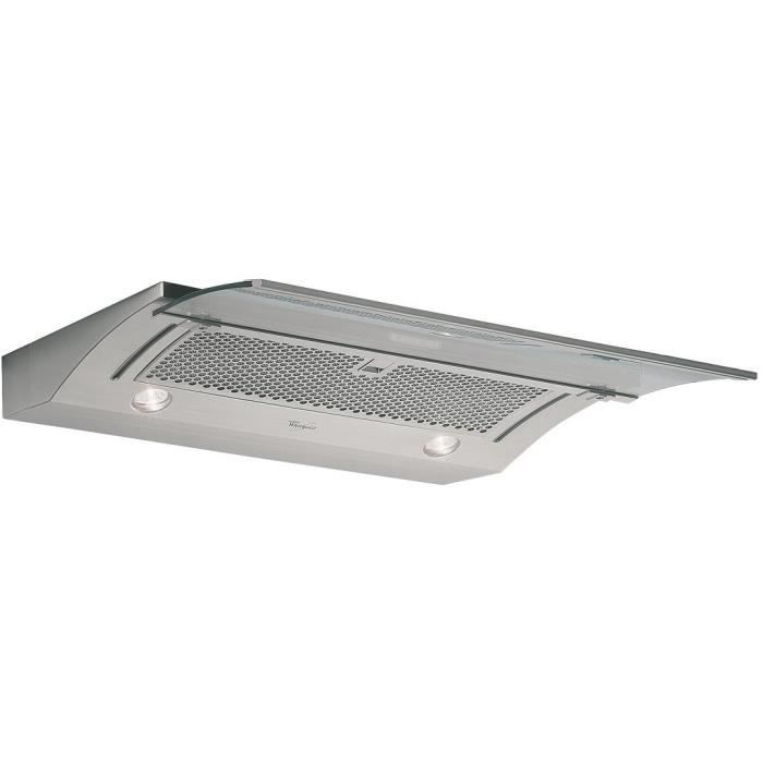 WHIRLPOOL AKR 638 - Hotte extracteur téléscopique-Evacuation / recyclage-581 m3 air / h-67 dB max-3 vitesses-L 60 cm-Inox