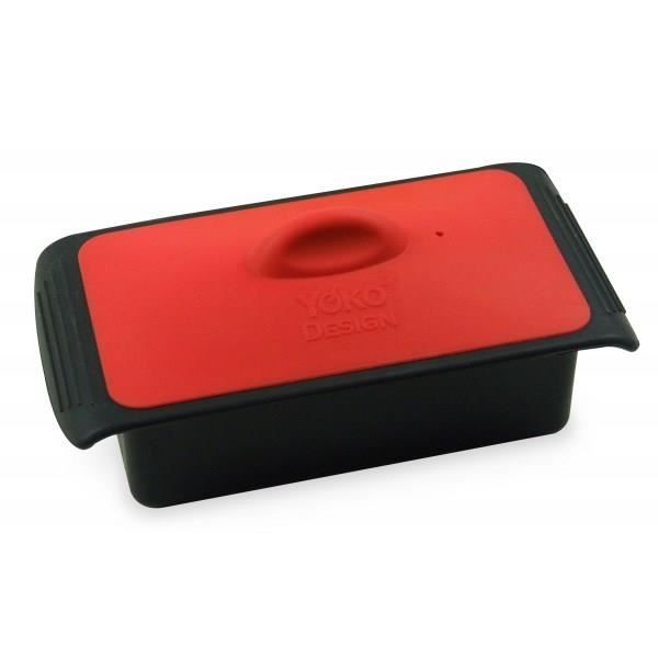 YOKO DESIGN Plat pour terrine de 1 kg + couvercle noir et rouge