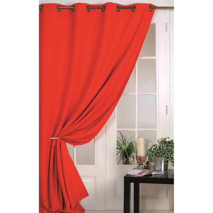 Rideau 100 occultant Rouge 140 x 260cm Achat / Vente rideau Tissu