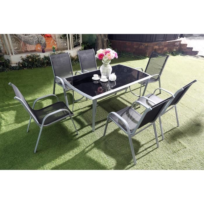 Salon de jardin 6 personnes aluminium textilène - Achat / Vente ... Salon de jardin 6 personnes aluminium textilène - Achat / Vente ...