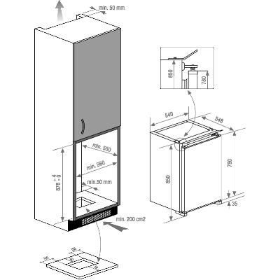  B1901 CONGELATEUR INTEGRABLE **** 85 L -86 cm1