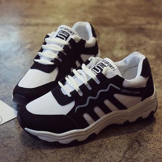 Basket Femme Chaussures De Course Run Feminine Respirante Chaussure ( taille Petit une) Noir Noir - Achat / Vente basket Basket Femme Chaussures De Course Chaussure Run Feminine Respirante Chaussure Course ( taille Petit une) Noir Noir - Achat / Vente basket 0289b3