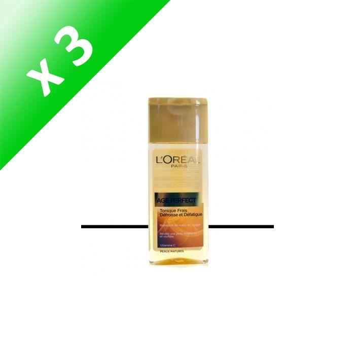 L'OREAL PARIS Age Perfect Solution Tonique Confort Yeux et Visage Peaux Matures - 200 ml (Lot de 3)