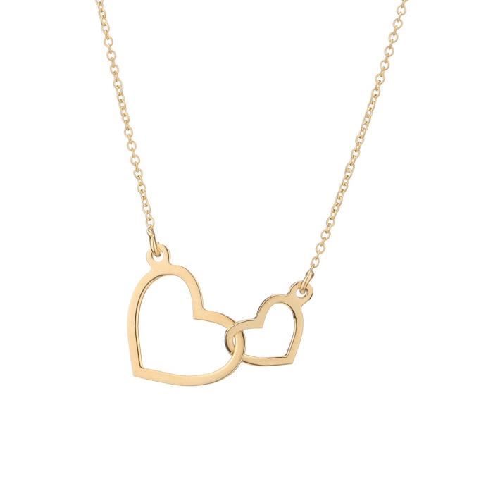 Les Bijoux d'Emma - Collier CŒurs Entrecroisés - OR 9CT