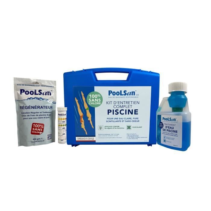 POOLSAN Kit complet de désinfection - 100% sans chlore - Pour piscines de 5 à 20 m³