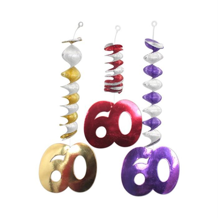 60 (x3)   Achat / Vente DECO ANNIVERSAIRE Guirlande Verticale 60