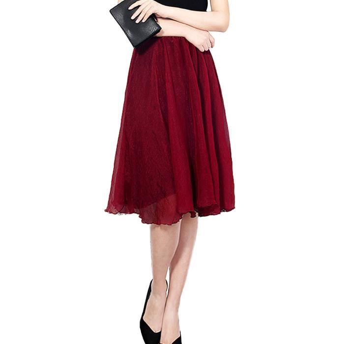 Élastique Jupe Été Tomwell Taille Maxi Plissé Femme Bohême Plage 35RqcAL4j