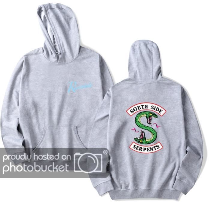 Femme Sweat Pull Capuche Serpents Riverdale Rayures Side South À rHx4qdr