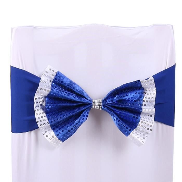 Boucles Housse Chaise Foncé Nœud Bleu Mariage Paillettes Ceinture Décor Banquet rxtdohQBsC