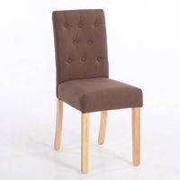 CHAISE Chaise capitonnée DAGOBERT en lin marron CHAISE Chaise capitonnée DAGOBERT en lin marron